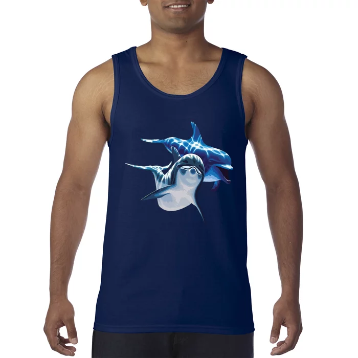 Cute Dolphins Making Splashing Tank Top