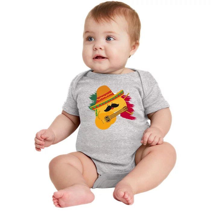 Cinco De Mayo Taco Fiesta Mexico Flag Baby Bodysuit