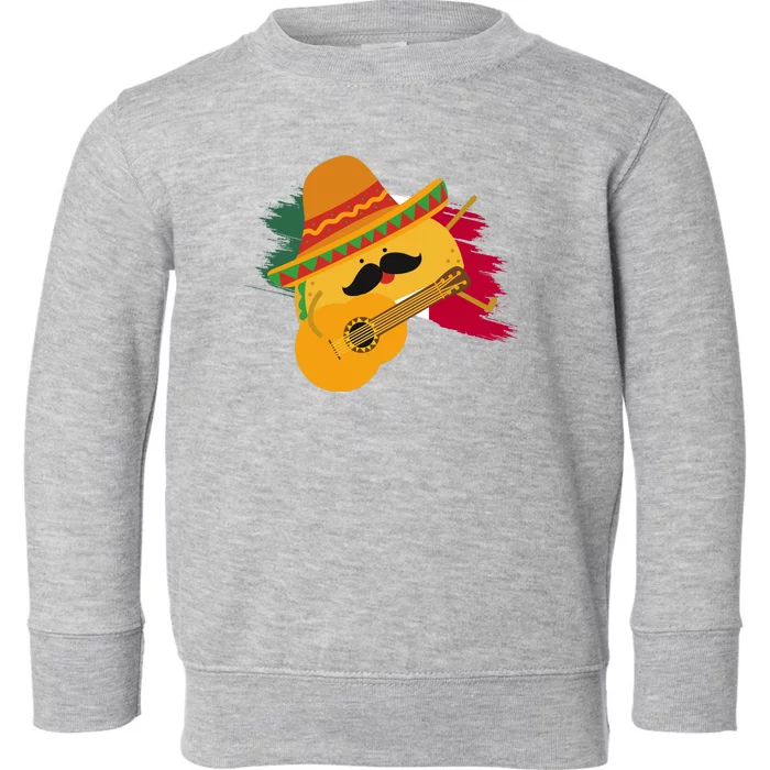 Cinco De Mayo Taco Fiesta Mexico Flag Toddler Sweatshirt