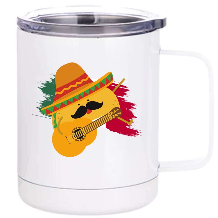 Cinco De Mayo Taco Fiesta Mexico Flag Front & Back 12oz Stainless Steel Tumbler Cup