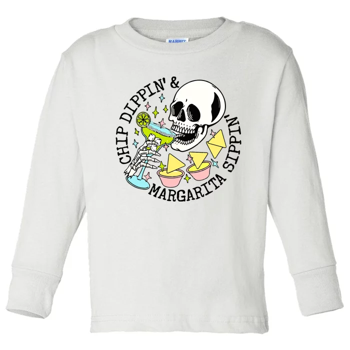 Chip Dippin Margarita Sippin Toddler Long Sleeve Shirt