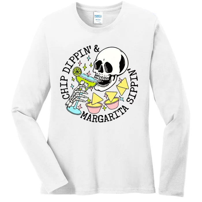 Chip Dippin Margarita Sippin Ladies Long Sleeve Shirt