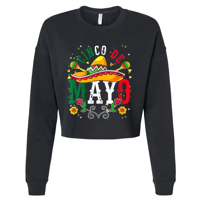 Cinco De Mayo Fiesta Surprise Camisa 5 De Mayo Viva Mexico Cropped Pullover Crew