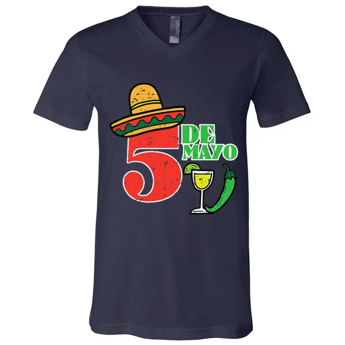 Cinco De Mayo 5 Cinco De Mayo Mexican Fiesta Party Women V-Neck T-Shirt