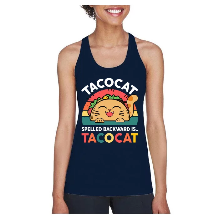 Cinco De Mayo Taco Cat Spelled Backwards Tacocat Women's Racerback Tank