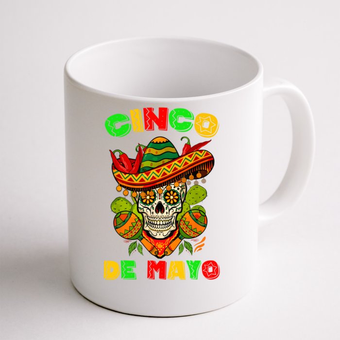 Cinco De Mayo Skull Tee Mexican Fiesta 5 De Mayo Women Men Front & Back Coffee Mug