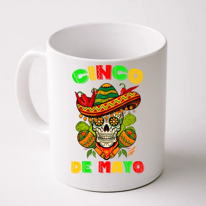 Cinco De Mayo Skull Tee Mexican Fiesta 5 De Mayo Women Men Front & Back Coffee Mug