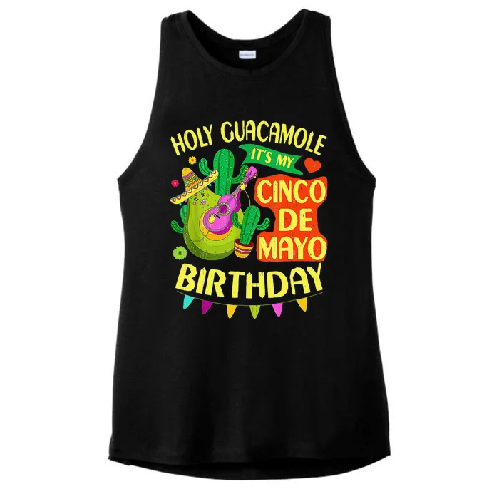 Cinco De Mayo Birthday Holy Guacamole Mexican Gift Ladies Tri-Blend Wicking Tank