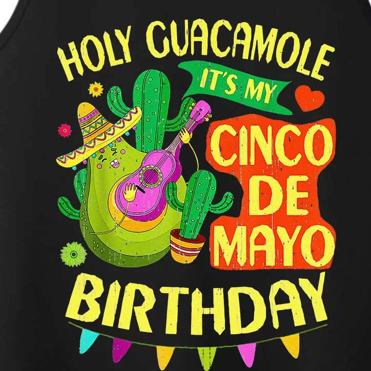 Cinco De Mayo Birthday Holy Guacamole Mexican Gift Performance Tank