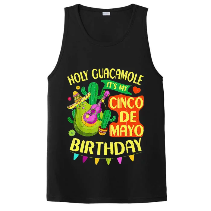 Cinco De Mayo Birthday Holy Guacamole Mexican Gift Performance Tank