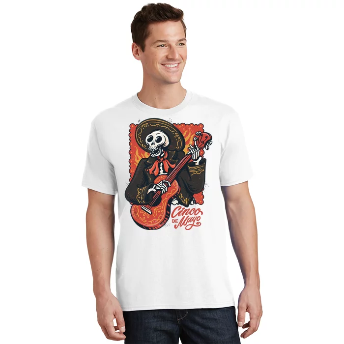 Cinco De Mayo Skeleton Guitar T-Shirt