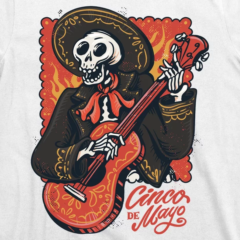 Cinco De Mayo Skeleton Guitar T-Shirt