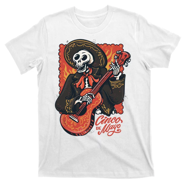 Cinco De Mayo Skeleton Guitar T-Shirt