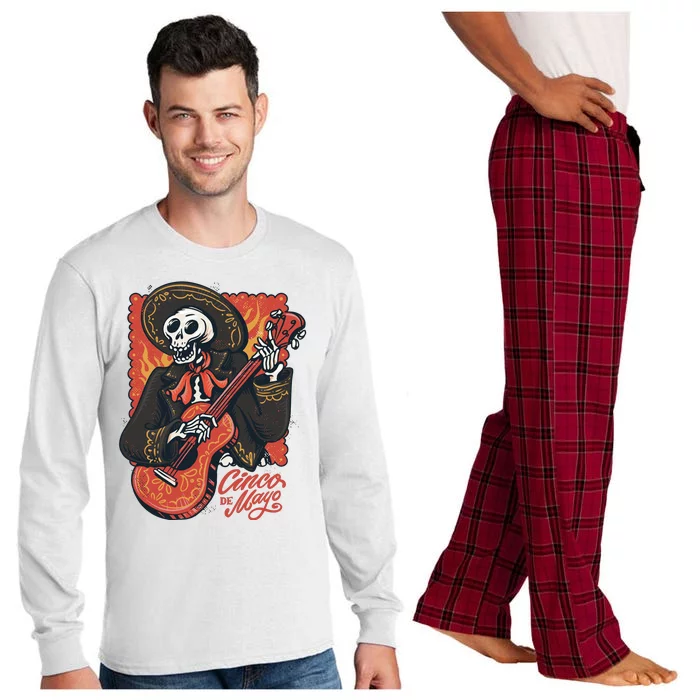 Cinco De Mayo Skeleton Guitar Long Sleeve Pajama Set