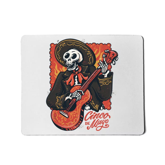 Cinco De Mayo Skeleton Guitar Mousepad