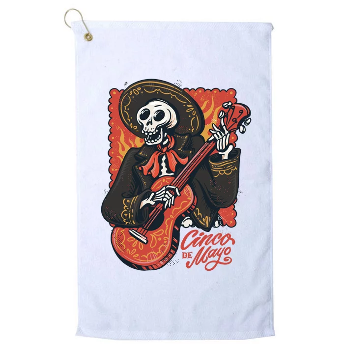 Cinco De Mayo Skeleton Guitar Platinum Collection Golf Towel