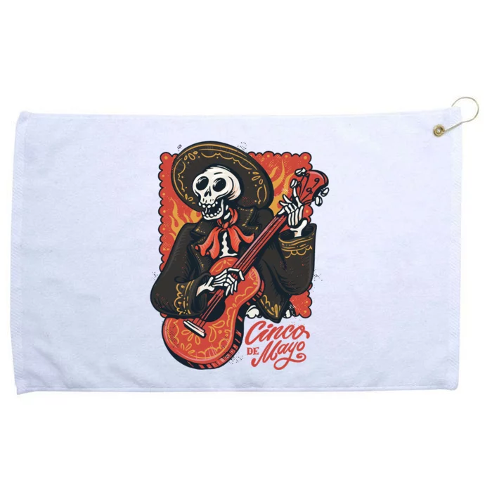 Cinco De Mayo Skeleton Guitar Grommeted Golf Towel