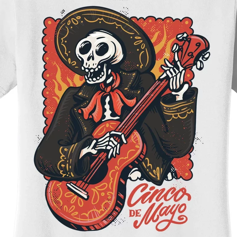 Cinco De Mayo Skeleton Guitar Women's T-Shirt