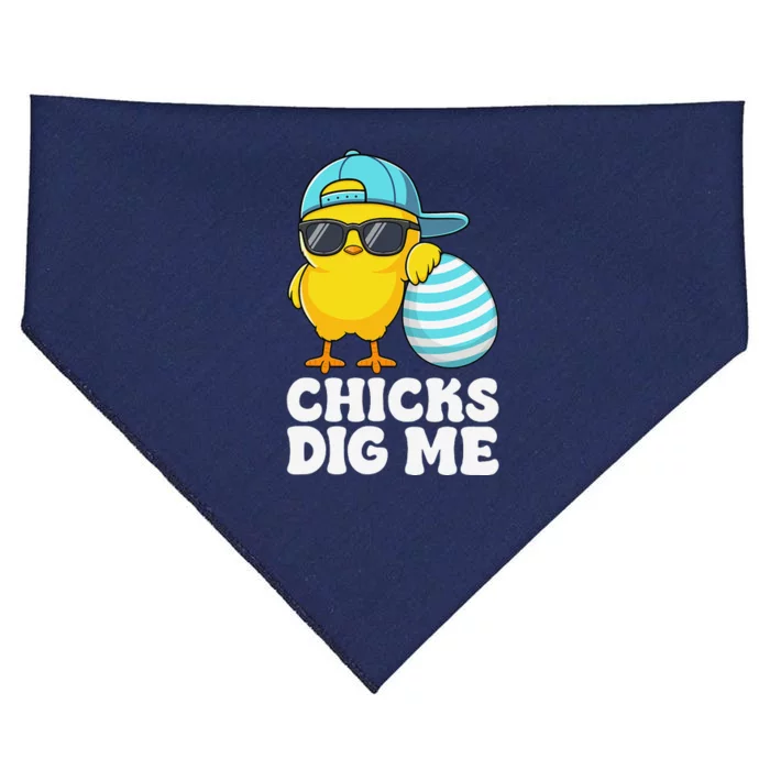 Chicks Dig Me Easter Happy Easter Funny USA-Made Doggie Bandana