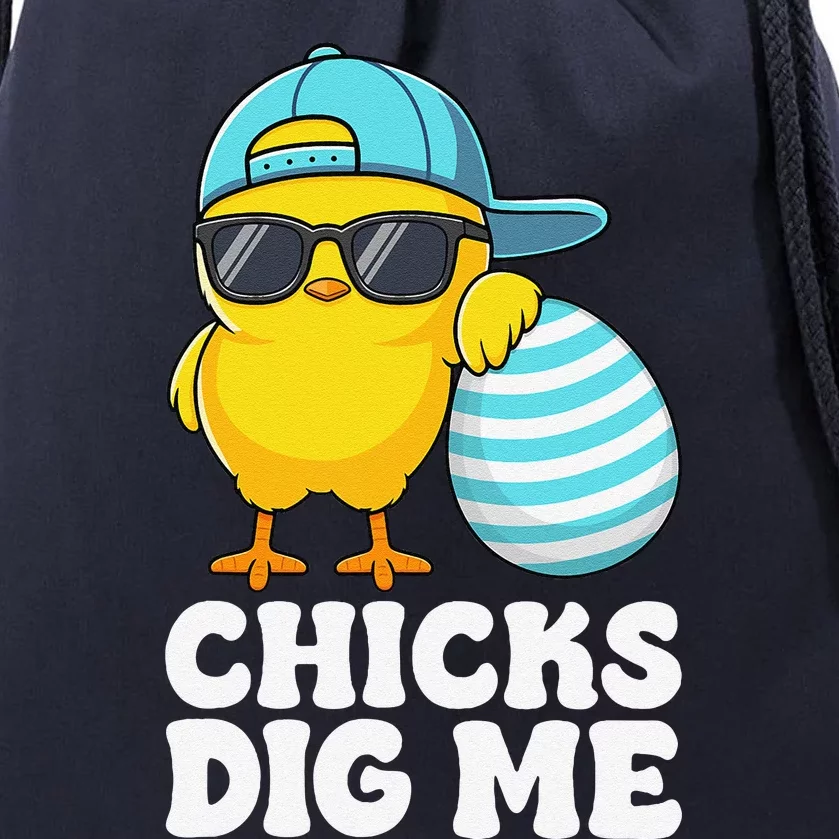 Chicks Dig Me Easter Happy Easter Funny Drawstring Bag