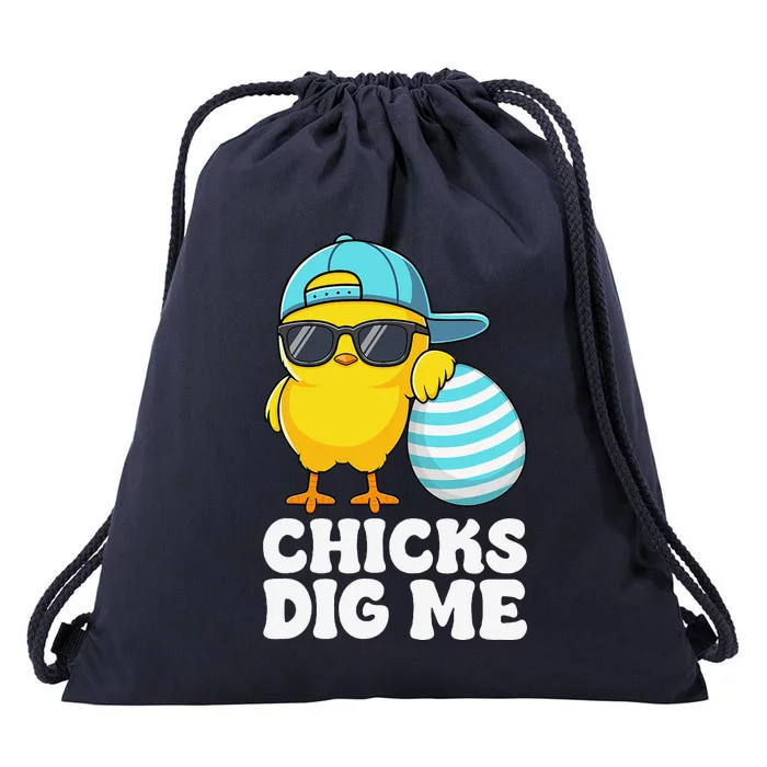 Chicks Dig Me Easter Happy Easter Funny Drawstring Bag