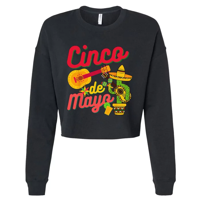 Cinco de Mayo funny Mexican fiesta 5 De Mayo Cropped Pullover Crew