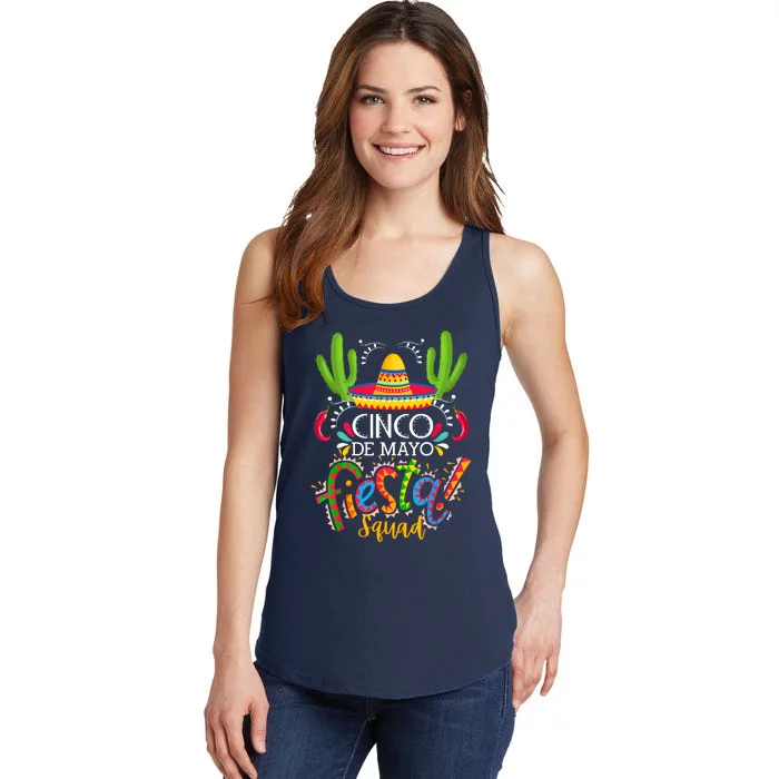 Cinco De Mayo Lets Fiesta Squad 5 De Mayo Mexican Fiesta Ladies Essential Tank