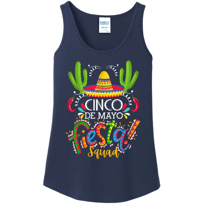 Cinco De Mayo Lets Fiesta Squad 5 De Mayo Mexican Fiesta Ladies Essential Tank