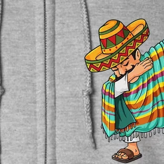 Cinco De Mayo Dabbing Poncho Sombrero Funny Mexican Dab Full Zip Hoodie