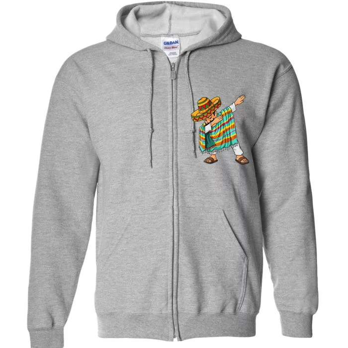 Cinco De Mayo Dabbing Poncho Sombrero Funny Mexican Dab Full Zip Hoodie