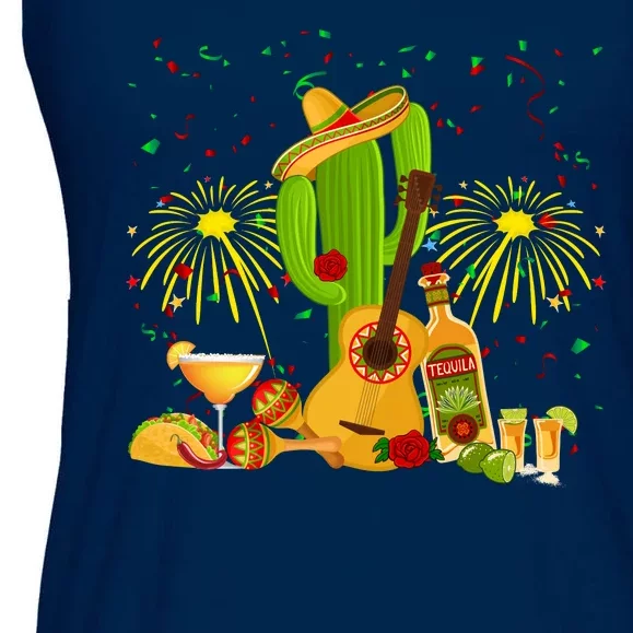 Cinco De Mayo Celebration Ladies Essential Flowy Tank