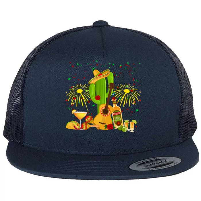 Cinco De Mayo Celebration Flat Bill Trucker Hat