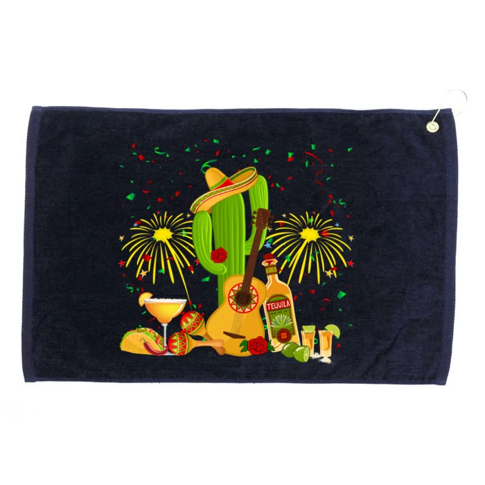 Cinco De Mayo Celebration Grommeted Golf Towel