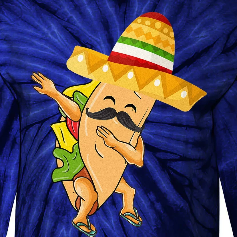 Cinco De Mayo Dabbing Taco Cinco De Mayo Design Tie-Dye Long Sleeve Shirt