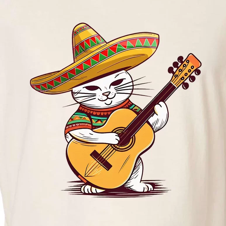 Cinco De Mayo Cat Sombrero Guitar Cute Mexican Cat Classic Garment-Dyed Women's Muscle Tee