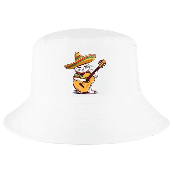 Cinco De Mayo Cat Sombrero Guitar Cute Mexican Cat Classic Cool Comfort Performance Bucket Hat