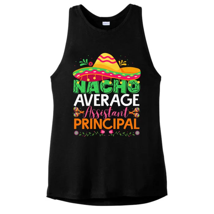 Cinco De Mayo Fun Sombrero Nacho Average Assistant Ladies Tri-Blend Wicking Tank