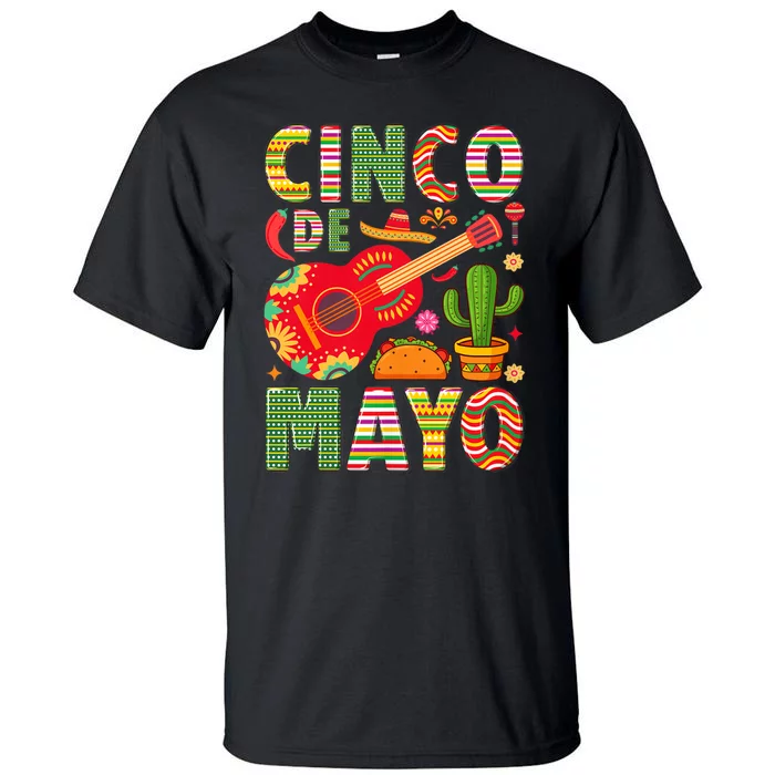 Cinco De Mayo Lets Fiesta Squad 5 De Mayo Mexican Fiesta Tall T-Shirt