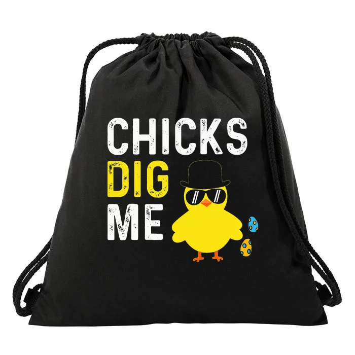 Chicks Dig Me Happy Easter Egg Hunt Funny Drawstring Bag