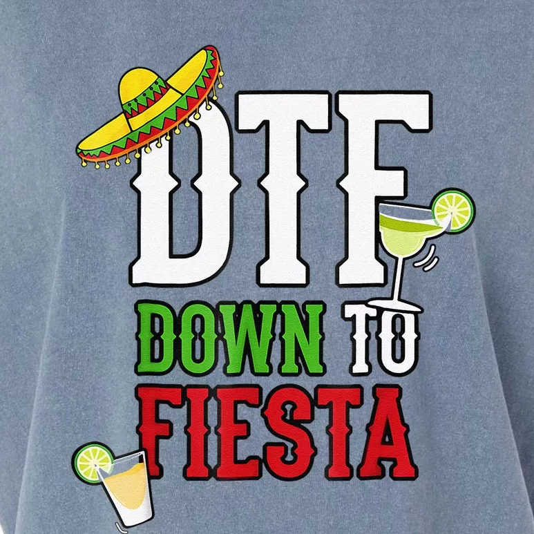 Cinco De Mayo DTF Down To Fiesta Garment-Dyed Women's Muscle Tee