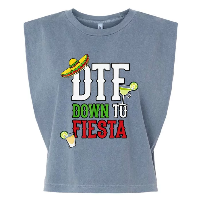 Cinco De Mayo DTF Down To Fiesta Garment-Dyed Women's Muscle Tee