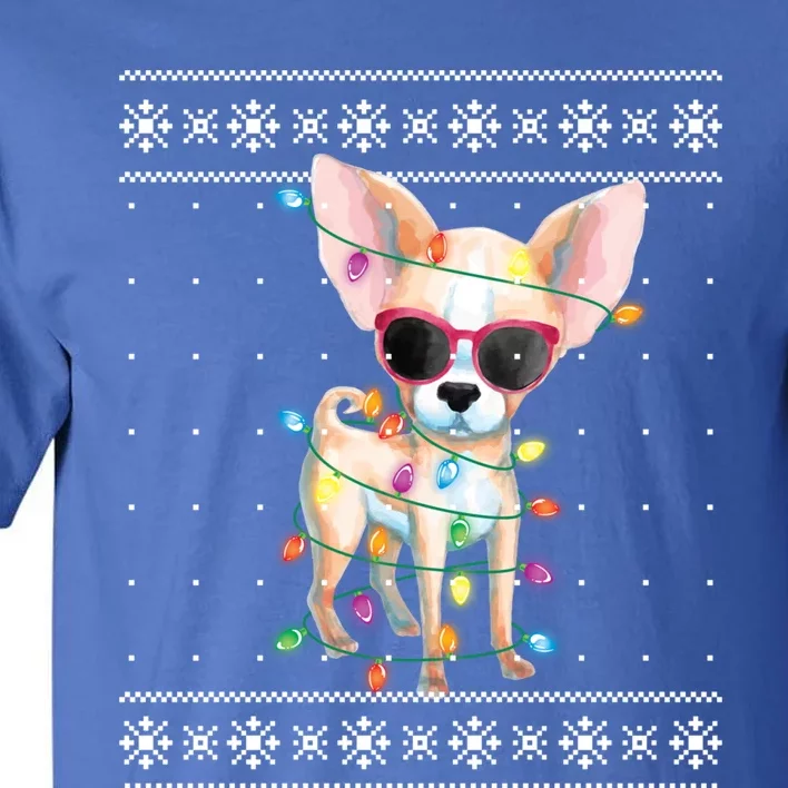 Chihuahua Dog Mom Christmas Ugly Sweater Gift Tall T-Shirt