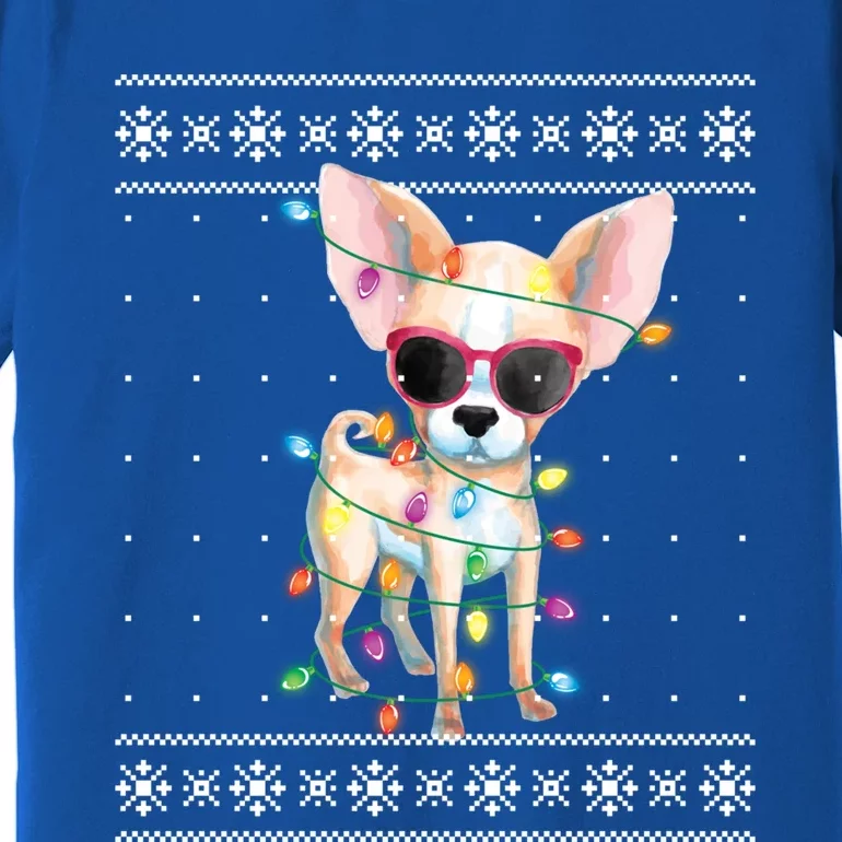 Chihuahua Dog Mom Christmas Ugly Sweater Gift Premium T-Shirt