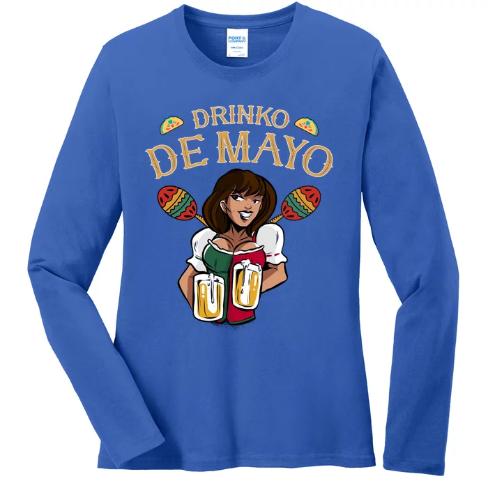 Cinco De Mayo Costume Maracas Cinco De O De Mayo Gift Ladies Long Sleeve Shirt