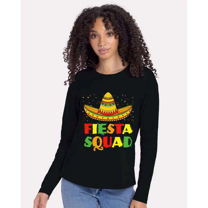 Cinco De Mayo Fiesta Squad Family Matching Group Cute Womens Cotton Relaxed Long Sleeve T-Shirt