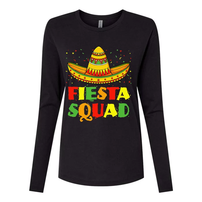 Cinco De Mayo Fiesta Squad Family Matching Group Cute Womens Cotton Relaxed Long Sleeve T-Shirt