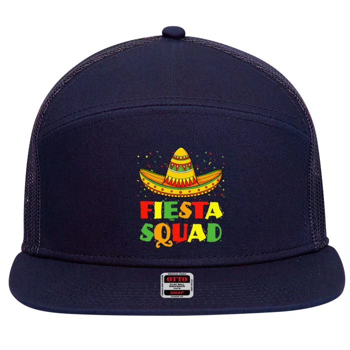 Cinco De Mayo Fiesta Squad Family Matching Group Cute 7 Panel Mesh Trucker Snapback Hat