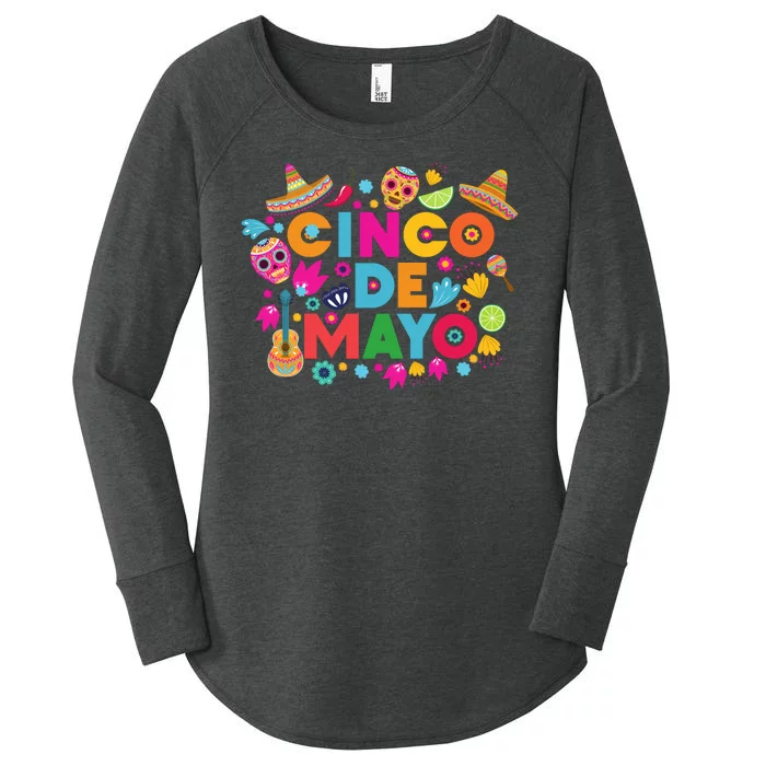 Cinco De Mayo Colorful Celebration Fiesta Women's Perfect Tri Tunic Long Sleeve Shirt