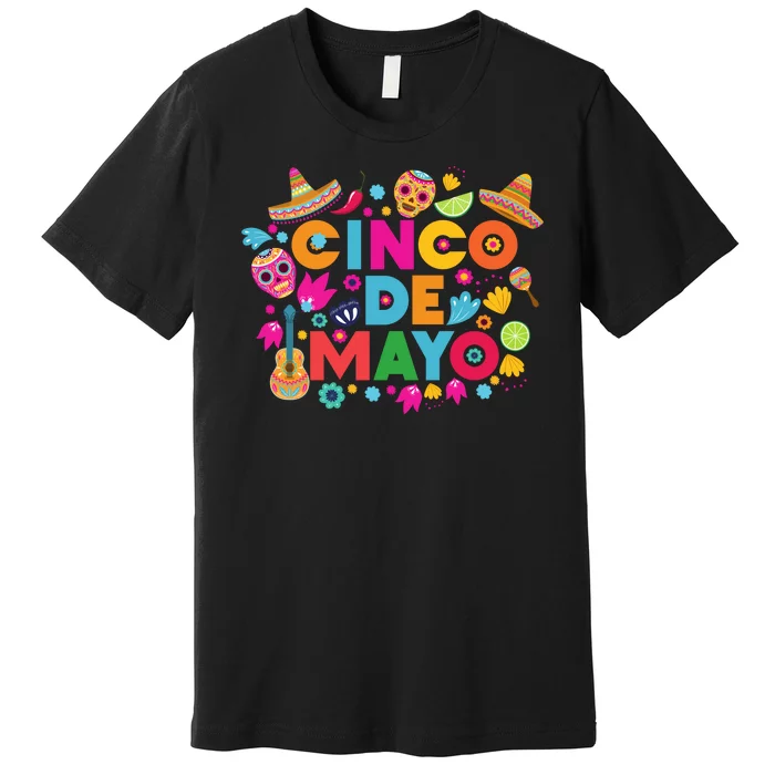 Cinco De Mayo Colorful Celebration Fiesta Premium T-Shirt