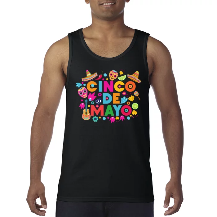 Cinco De Mayo Colorful Celebration Fiesta Tank Top